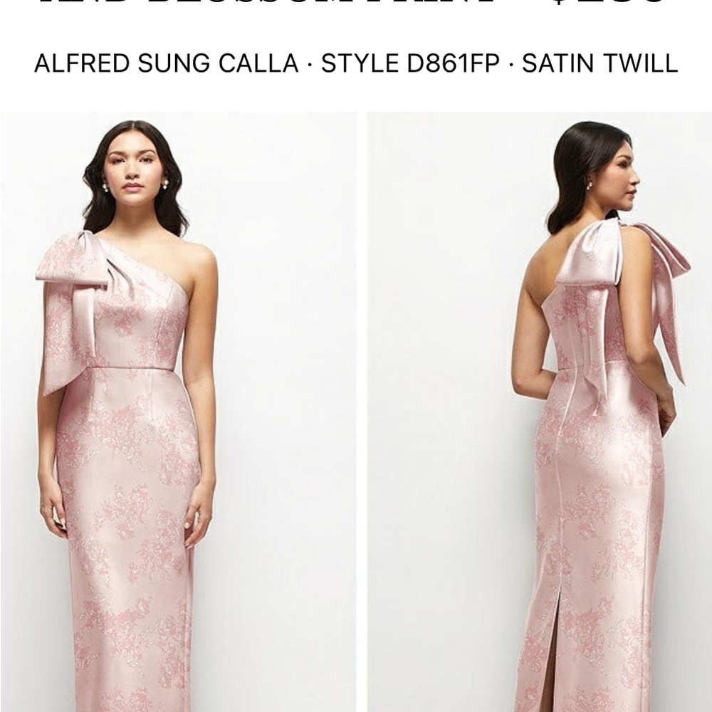ALFRED SUNG Blush One-Shoulder Dress